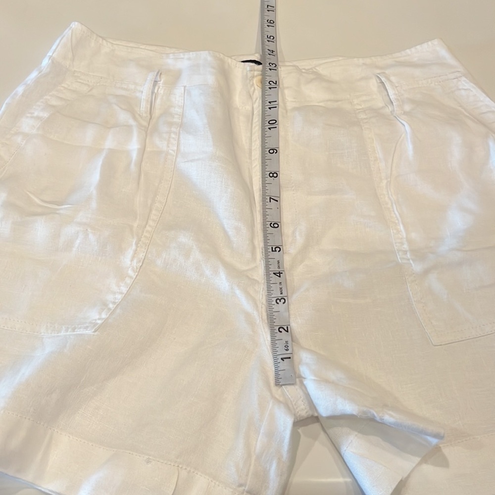 Lauren Ralph Lauren White Linen High Rise Shorts Size 10-SOLD - Picture 5 of 16